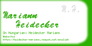 mariann heidecker business card